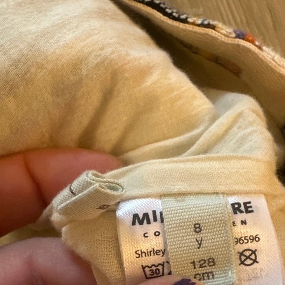 Girls 8Y Mini A Ture Copenhagen Shirley Skirt Cream Stripe Mini Cotton Cotton - Picture 4 of 6